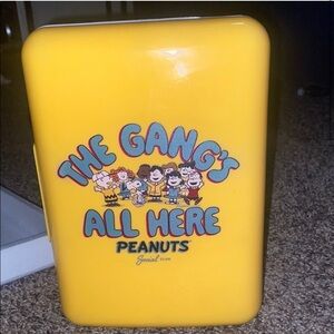 Yellow Peanuts Themed Mini Fridge